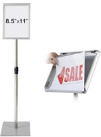 POSTER STAND ADJUSTABLE SILVER 8.5x11 IN