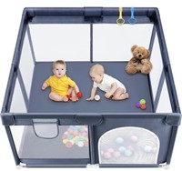 BABY PLAYPEN WITH MESH SIDES (BLACK) 50 X 50 X 27