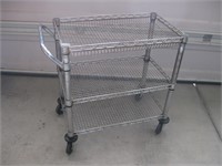 Metal Utility Cart / 3 Shelves 32.5" tall