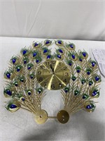 PEACOCK DECORATIVE CLOCK, HANDS NEED TO BE FIXED