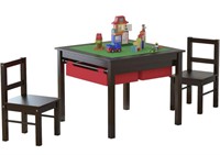 UTEX WOODEN 2 KIDS CONSTRUCTION PLAY TABLE AND 2
