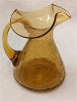 5" Crackle Glass Pitcher