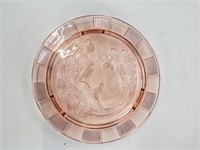 Pink Depression Glass Footed Cake Plate 11.5in