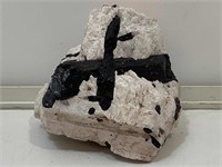 Black tourmaline in host stone specimen