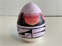 Benally Dini Signed Vintage Navajo Pottery Egg