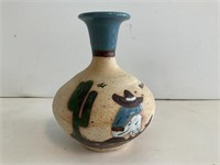 Hand Painted Mexico Pottery 6in Tall