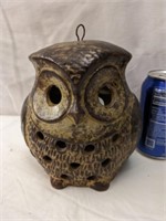 Large Owl Tea Light Holder 7" tall