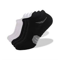 5 Pairs Ankle Socks Size Medium, 3 White 2 Black