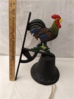 Cast Iron Rooster Bell 13" tall
