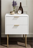 Aobafuir Nightstand with 2 Drawers, white . See