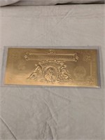 Gold Plated 2000 Tribute Silver Certificate
