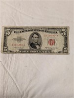 1953B Five Dollar Red Seal