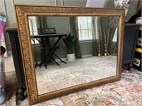 47 x 37 Large Gold Tone Decorative Framed Mirror