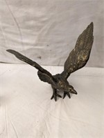 Vintage Bronze/ Brass Eagle 9" Tall Wing Span 10"
