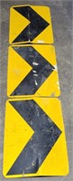 3 CURVE INDICATING ROAD SIGNS
