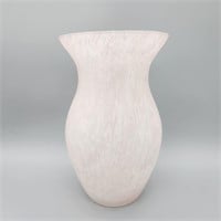Pink & White 9" Frosted Vase