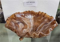 IMPERIAL SLAG GLASS FOOTED BOWL