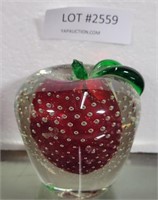 GLASS APPLE PAPERWEIGHT