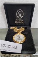 CHRISTINE ALEXANDER GOLD-PLATED POCKET WATCH