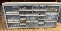 HARDWARE STORAGE CONTAINER with Contents 19” x 6”