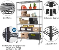 NEW 6-Tier Storage Shelf, Wire Shelving Unit NSF