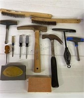 Hand Tools Pair of Steel Brushes, 12” Masonry