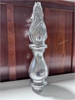 25" Silver Tone Flame Torch Decor- wood