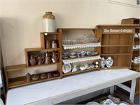 3 x Timber Shelving inc The Antique Collection