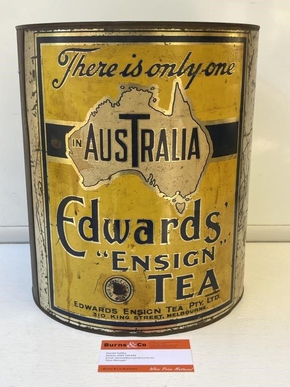 Clean Edwards Tea Tin Pictorial H320mm