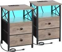 Nightstands Set of 2 with Fast Charging Station