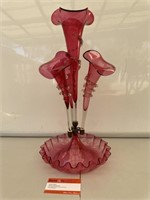 Vintage Red Glass Epergne H480