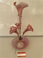 Vintage Pink Glass Epergne H520