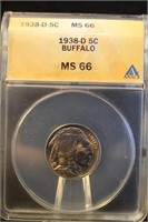 1938-D MS66 Buffalo Nickel Certified