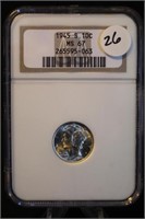 1945-S MS67 Mercury Silver Dime Certified