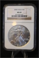 2000 Certified 1oz .999 Silver American Eagle