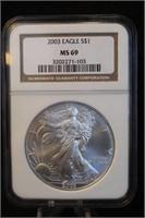 2003 Certified 1oz .999 Silver American Eagle