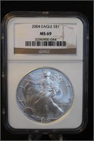 2004 Certified 1oz .999 Silver American Eagle
