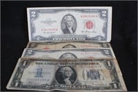 Lot of 4 Read Seal's and Silver Certificate Notes