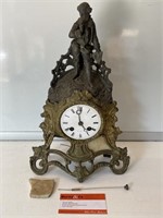 Early French Mantle Clock Ornate H360 Pendulum