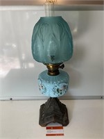 Superb Blue Glass Kero Lamp H620