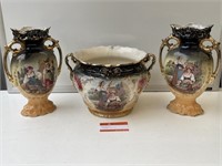 3 x Early Ceramic Vases / Bowl Warrington