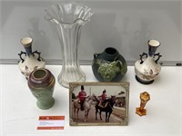 Selection Glass & Pottery Vases etc