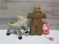 VINTAGE PLANTER & DOLL