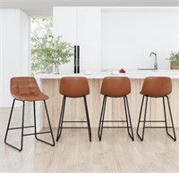 24'' LEATHER COUNTER BARSTOOL