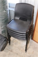5 Plastic Stacking Chairs