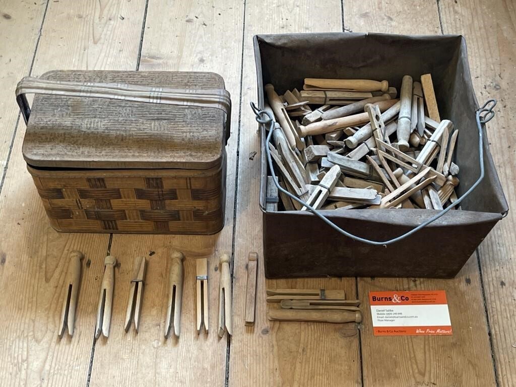 Large Selection Early Wooden Pegs