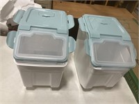 2 pet feeder storage boxes