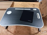 Folding lap table with charge port 24in x 14in x