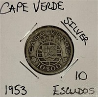 Cape Verde 1953 Silver 10 Escudos