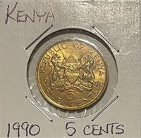 Kenya 1990 5 Cents UNC